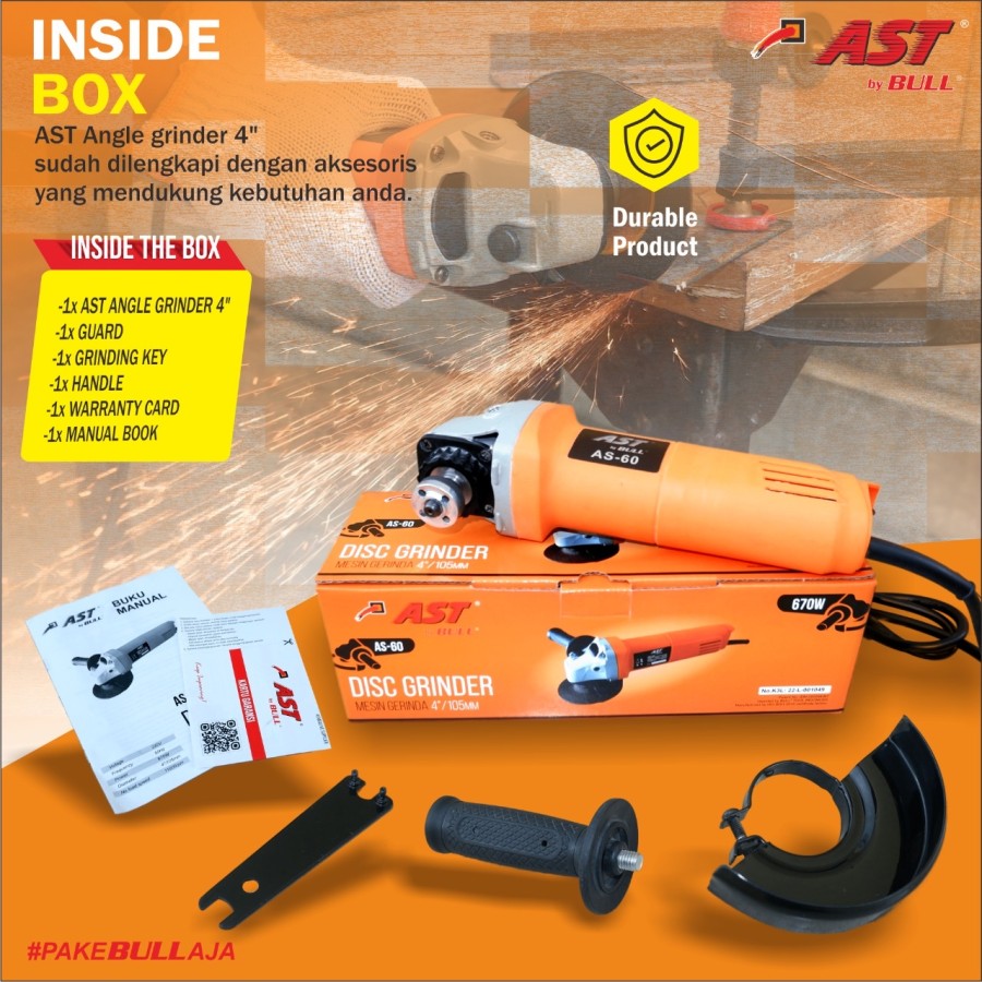 Ast by Bull mesin grenda 4" murah laris bagus AS-60 discgrinder